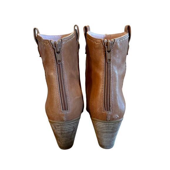 Stuart Weitzman 7.5 Rhinestone Studded Western Ankle Boots Leather Cowboy Brown - Picture 8 of 11